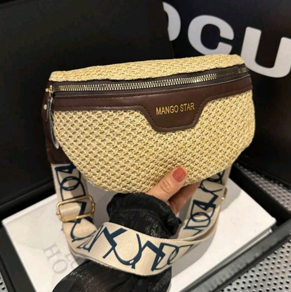 - New Elegant Straw‎ Waist chest Bag purse Crossbody Fanny Pack for women